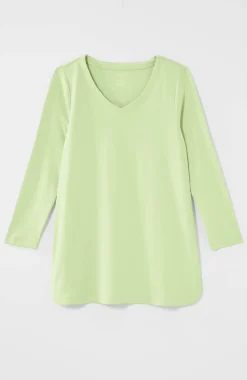 Pima 3/4-Sleeve V-Neck Tee