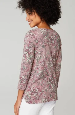 Pima 3/4-Sleeve V-Neck Tee