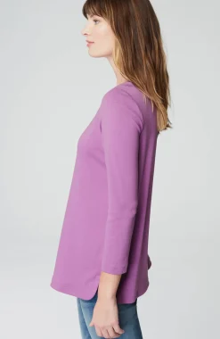 Pima 3/4-Sleeve V-Neck Tee