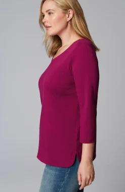 Pima 3/4-Sleeve V-Neck Tee