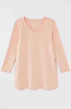 Pima 3/4-Sleeve V-Neck Tee