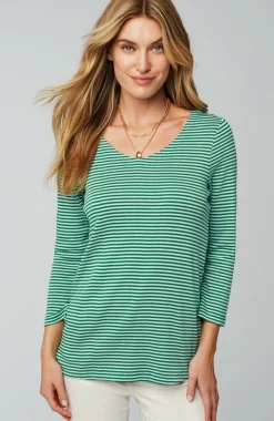 Pima 3/4-Sleeve V-Neck Tee