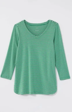 Pima 3/4-Sleeve V-Neck Tee