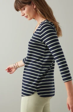 Pima 3/4-Sleeve V-Neck Tee