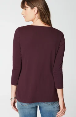 Pima 3/4-Sleeve V-Neck Tee