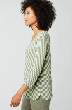 Pima 3/4-Sleeve V-Neck Tee