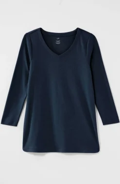 Pima 3/4-Sleeve V-Neck Tee