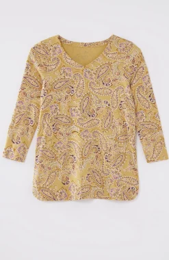 Pima 3/4-Sleeve V-Neck Tee