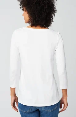 Pima 3/4-Sleeve V-Neck Tee
