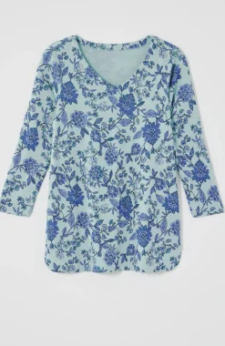 Pima 3/4-Sleeve V-Neck Tee
