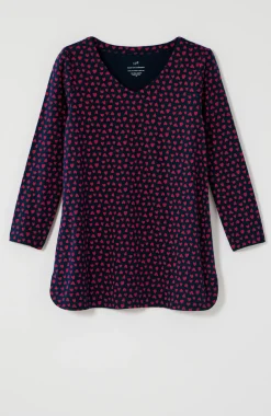 Pima 3/4-Sleeve V-Neck Tee