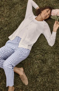 Pintucked Linen-Stretch Slim-Leg Pants