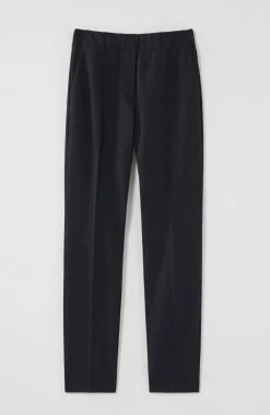 Pintucked Ponte Slim-Leg Pants