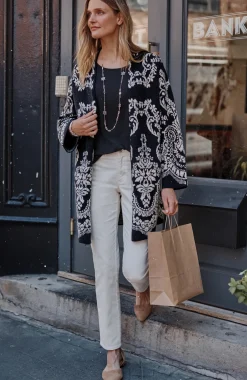 Placed-Jacquard Cardi