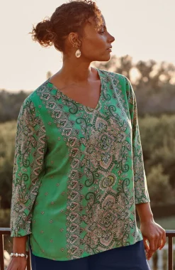 Placed-Paisley Top