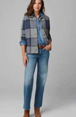 Plaid Button-Front Sweater