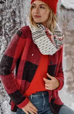 Plaid Button-Front Sweater