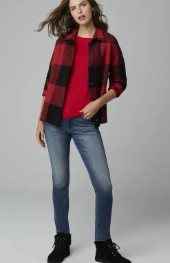 Plaid Button-Front Sweater