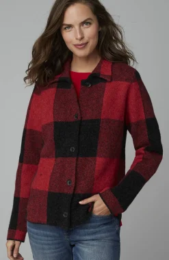 Plaid Button-Front Sweater