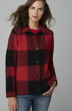 Plaid Button-Front Sweater