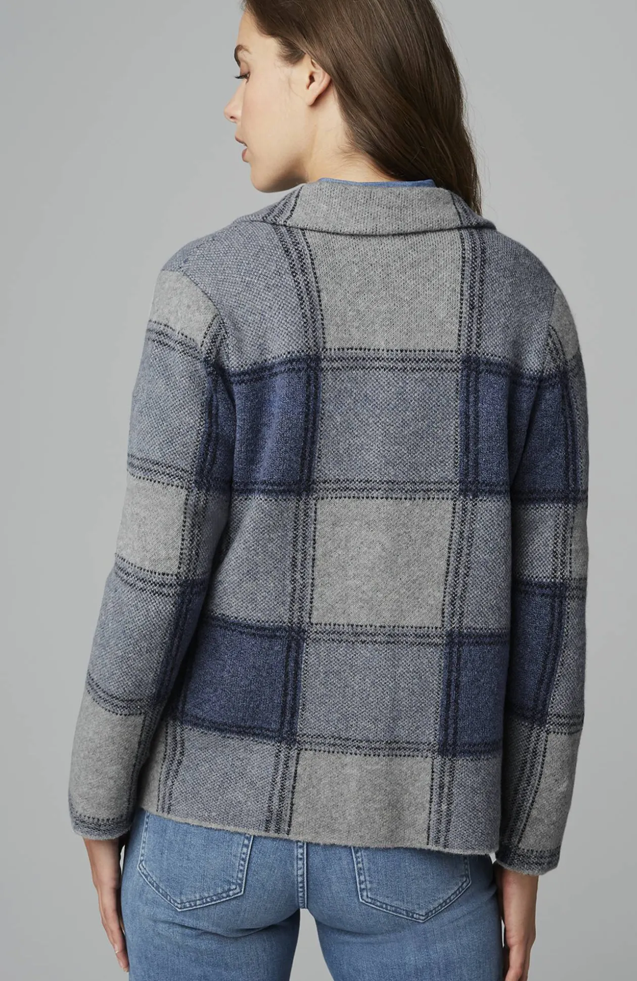 Plaid Button-Front Sweater