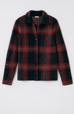 Plaid Button-Front Sweater