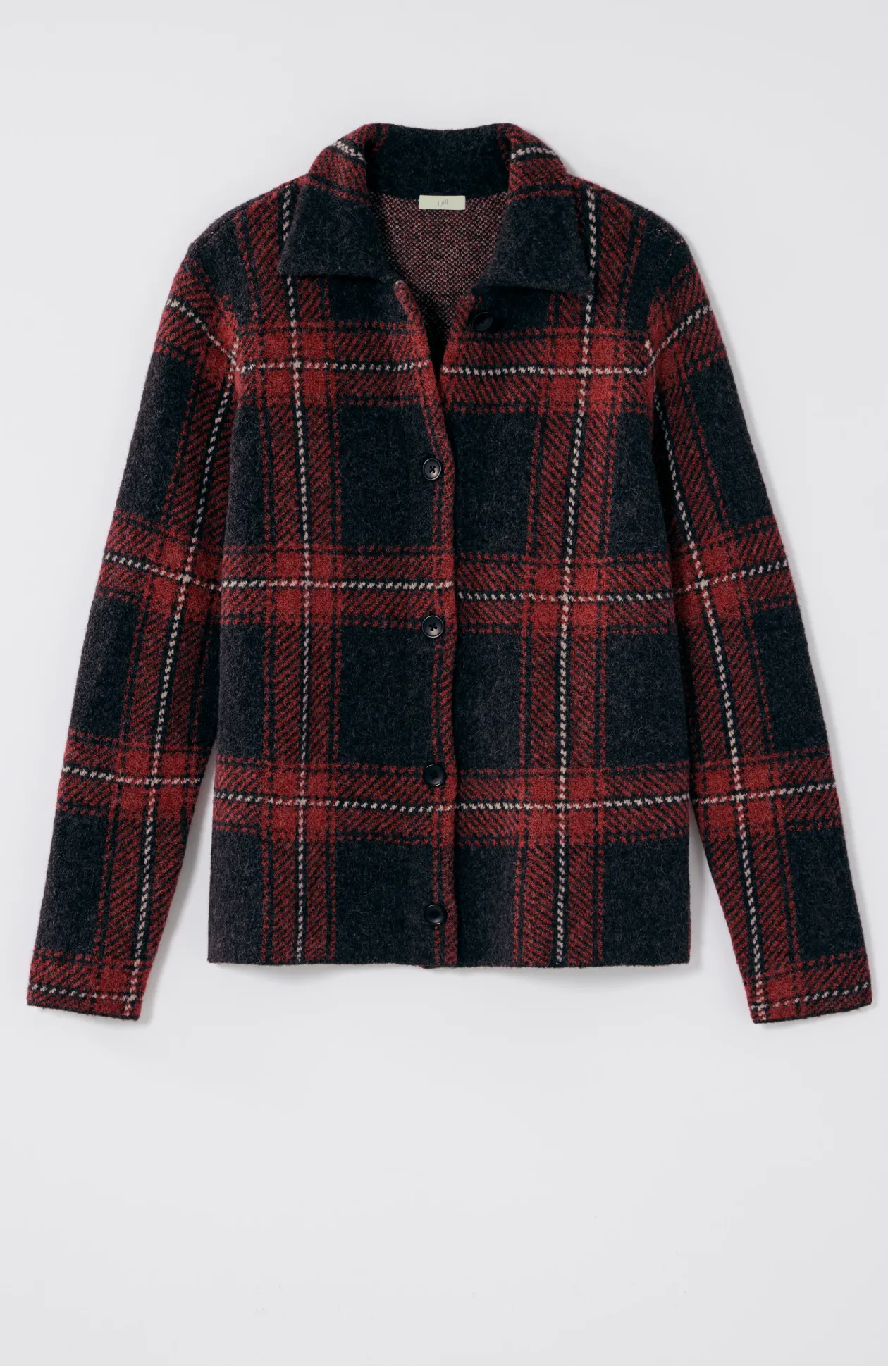 Plaid Button-Front Sweater