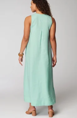 Pleated Linen Maxi Dress