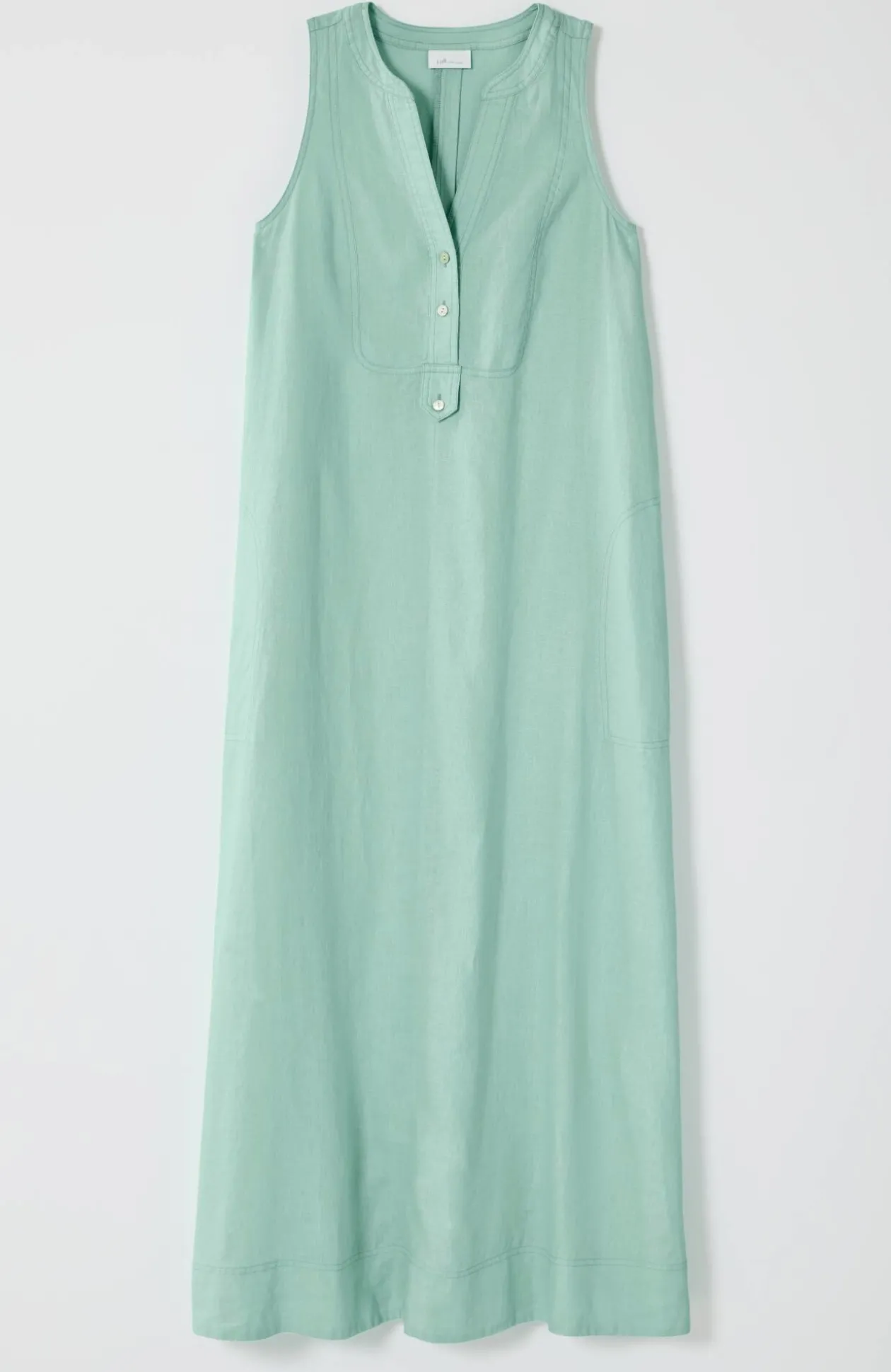 Pleated Linen Maxi Dress