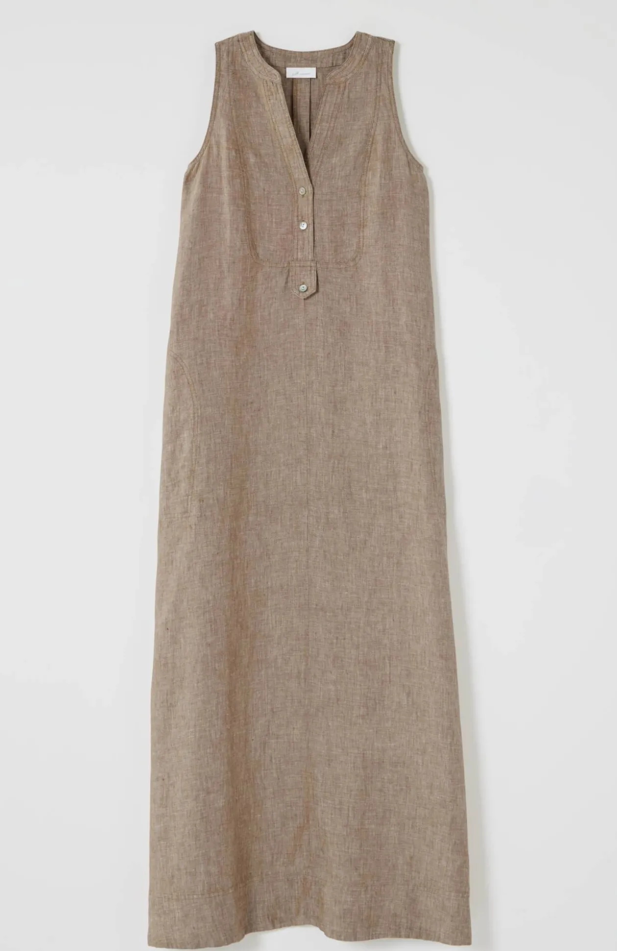 Pleated Linen Maxi Dress