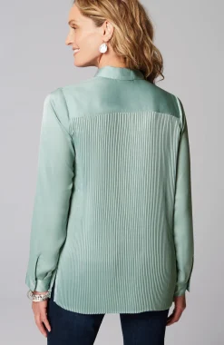 Pleated Satin Shirt
