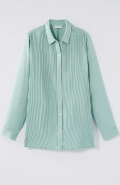 Pleated Satin Shirt