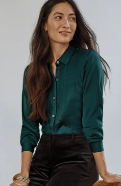 Pleated Satin Shirt