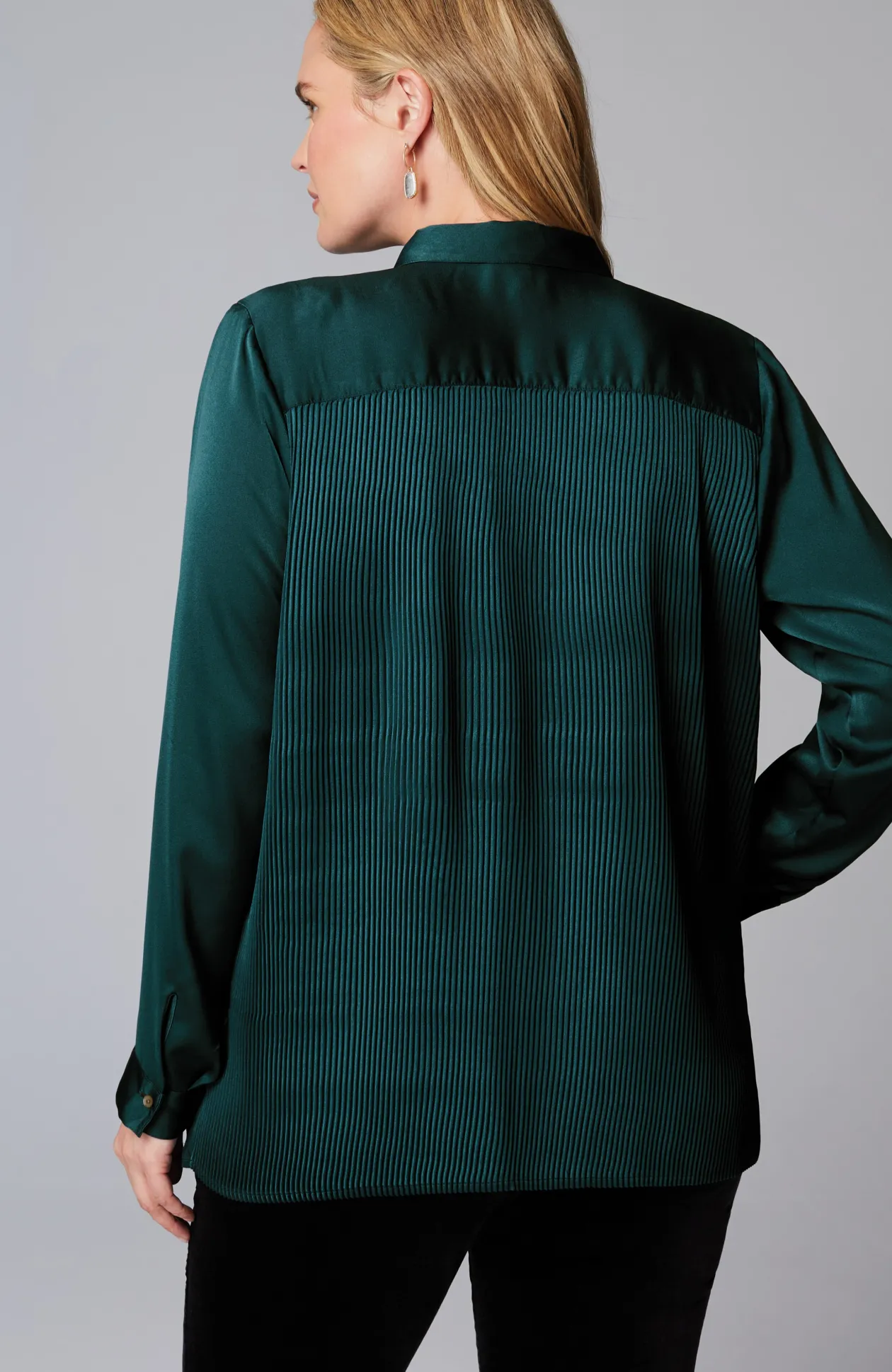 Pleated Satin Shirt