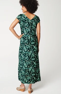 Pleated V-Back Maxi Dress