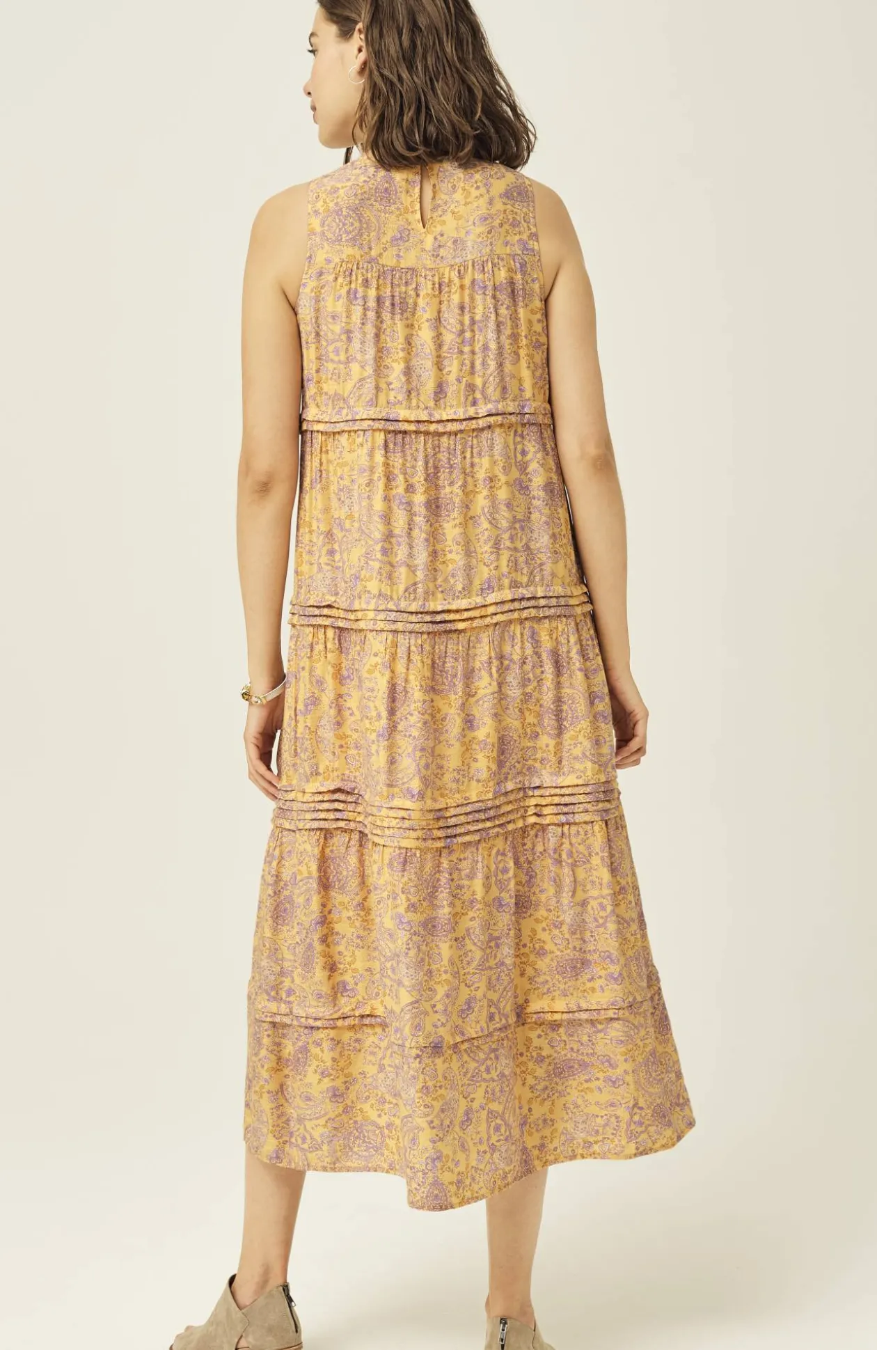 Pleated-Tiers Maxi Dress