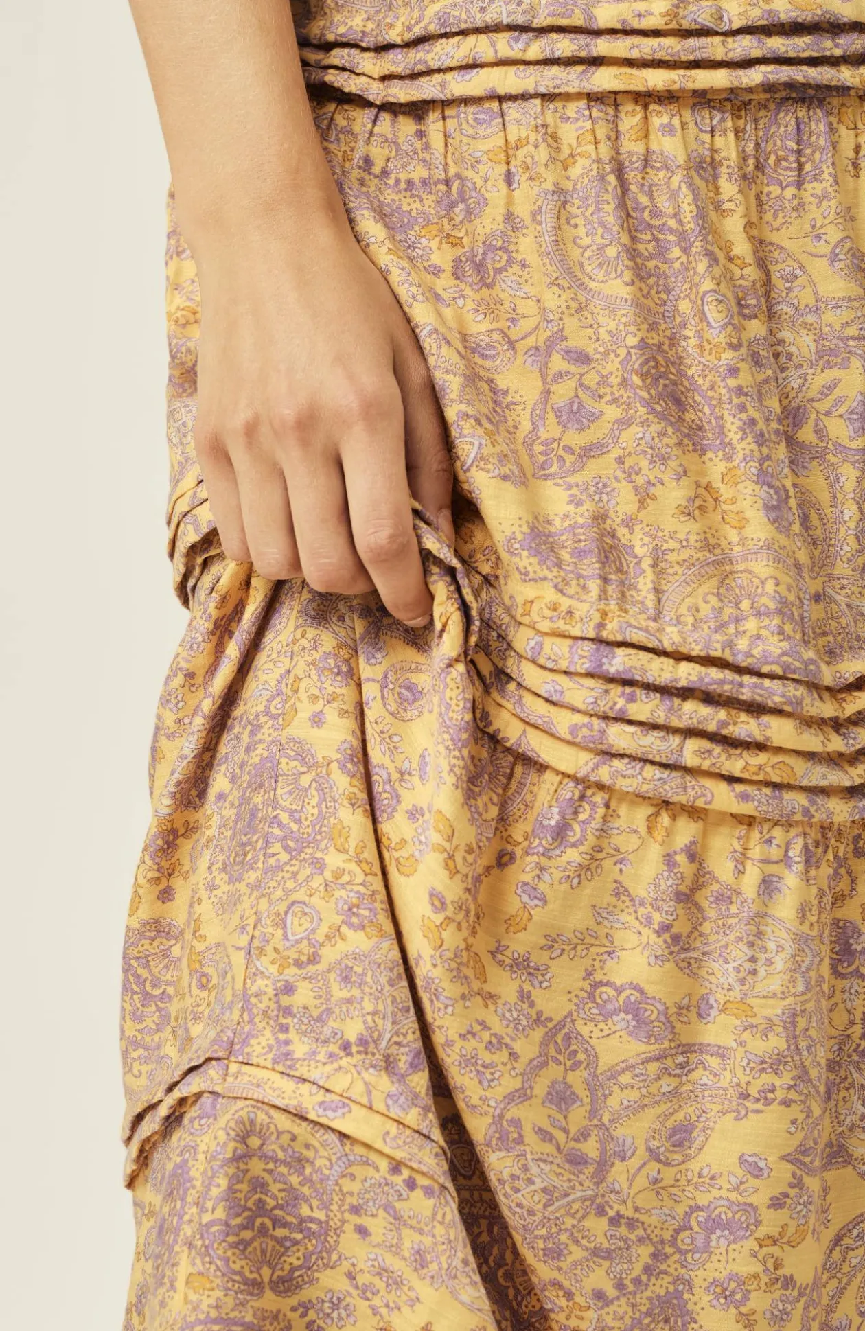 Pleated-Tiers Maxi Dress