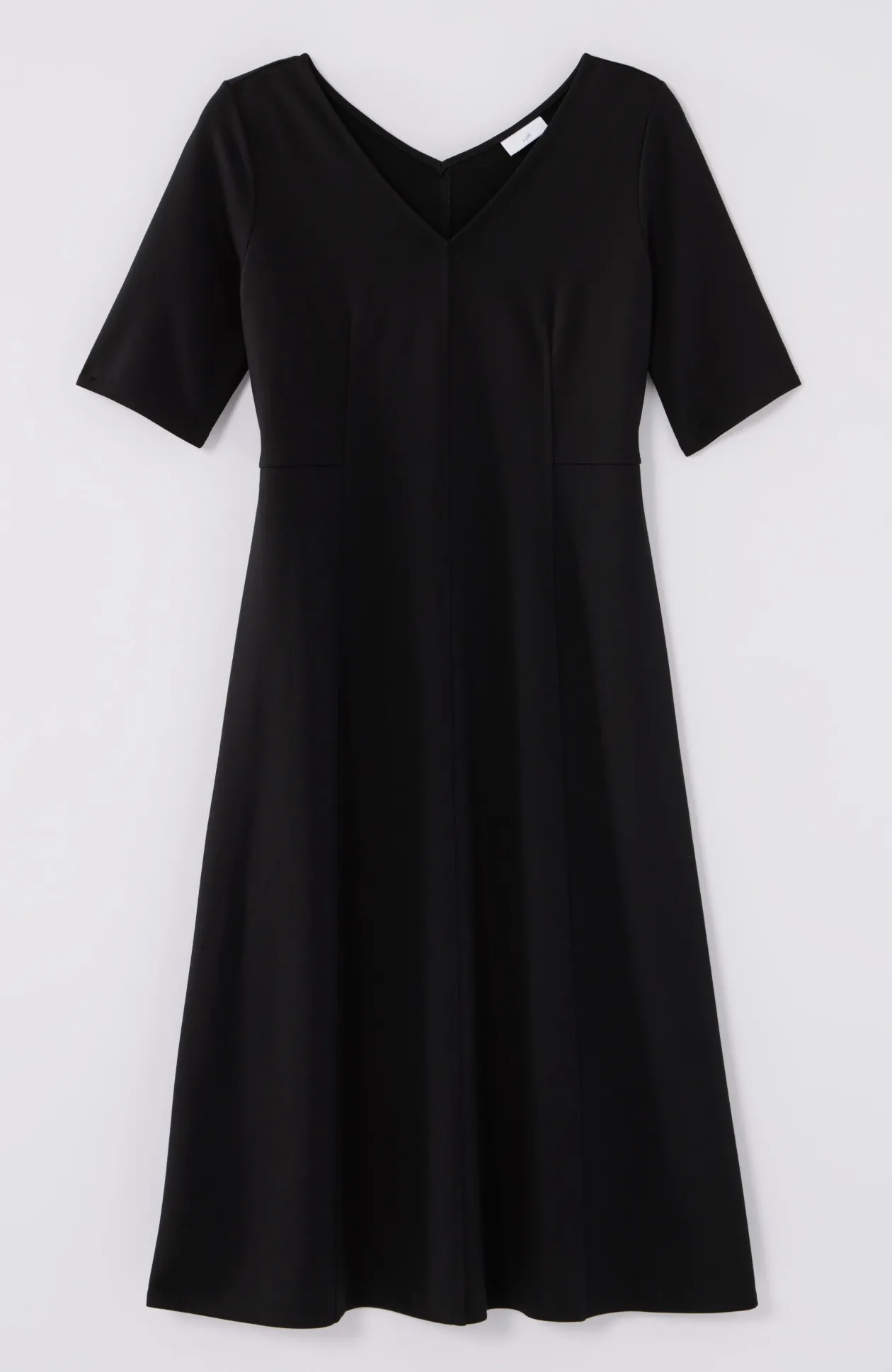 Ponte Double-V-Neck Seamed Dress