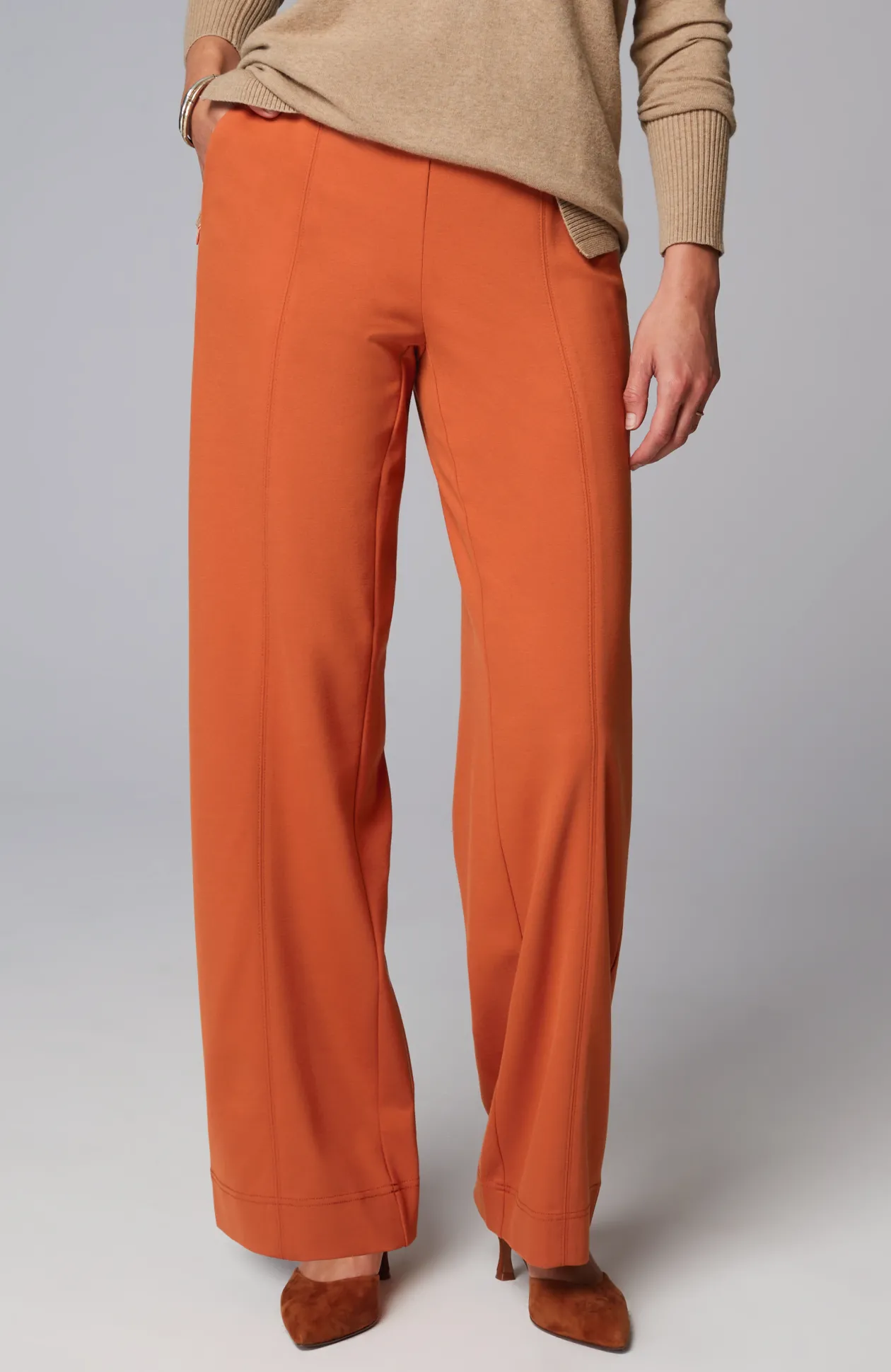 Ponte Wide-Leg Pants