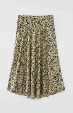 Printed A-Line Midi Skirt