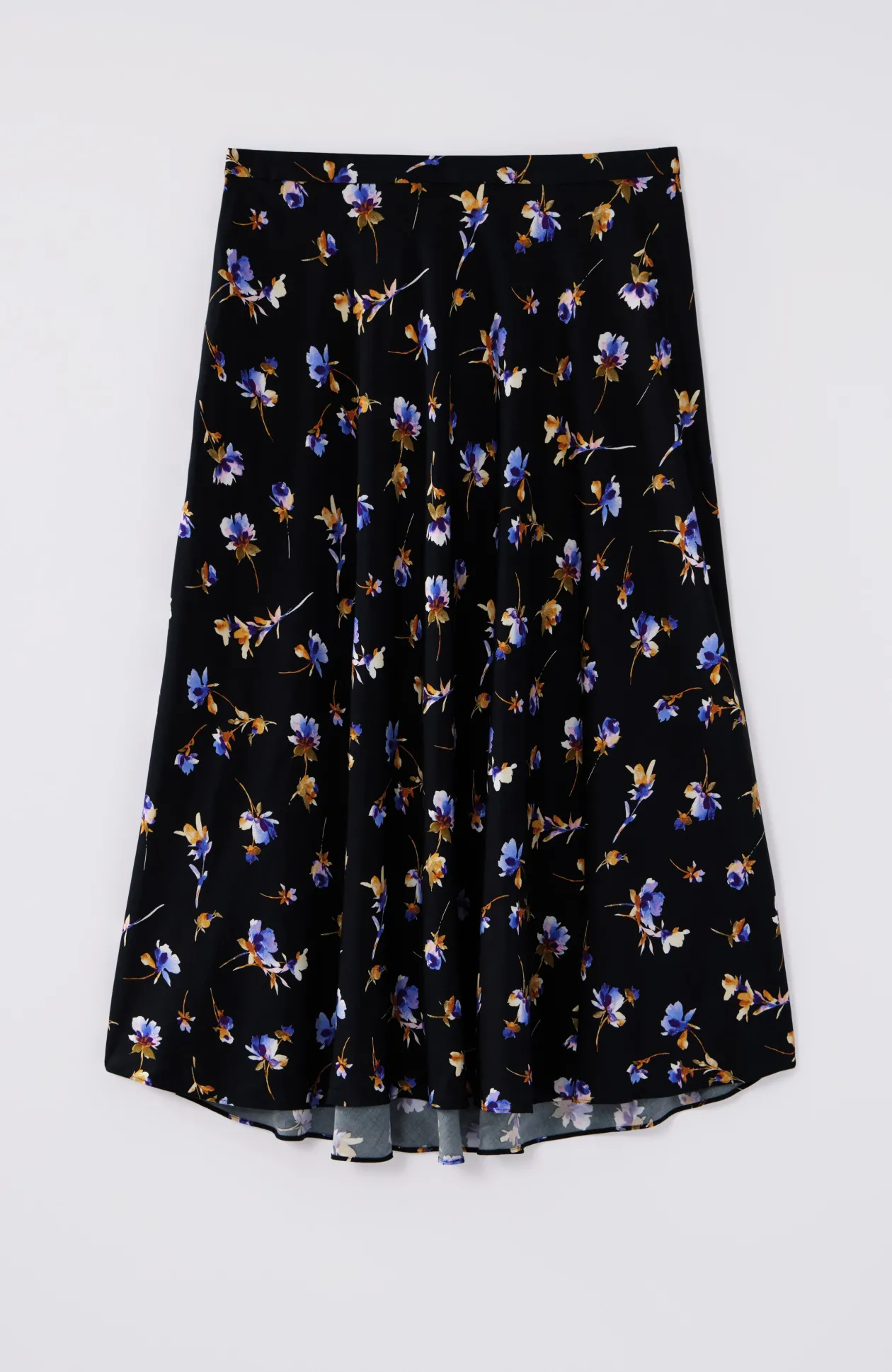 Printed A-Line Midi Skirt