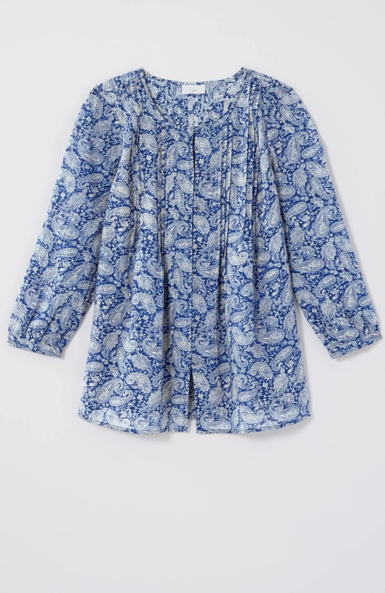 Printed A-Line Pintucked Top