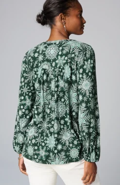 Printed Peasant Top