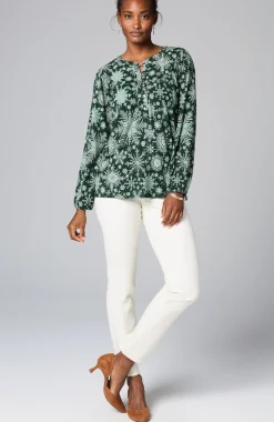 Printed Peasant Top