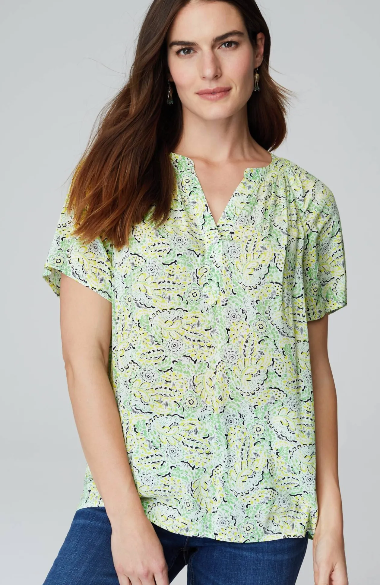 Printed Voile Top
