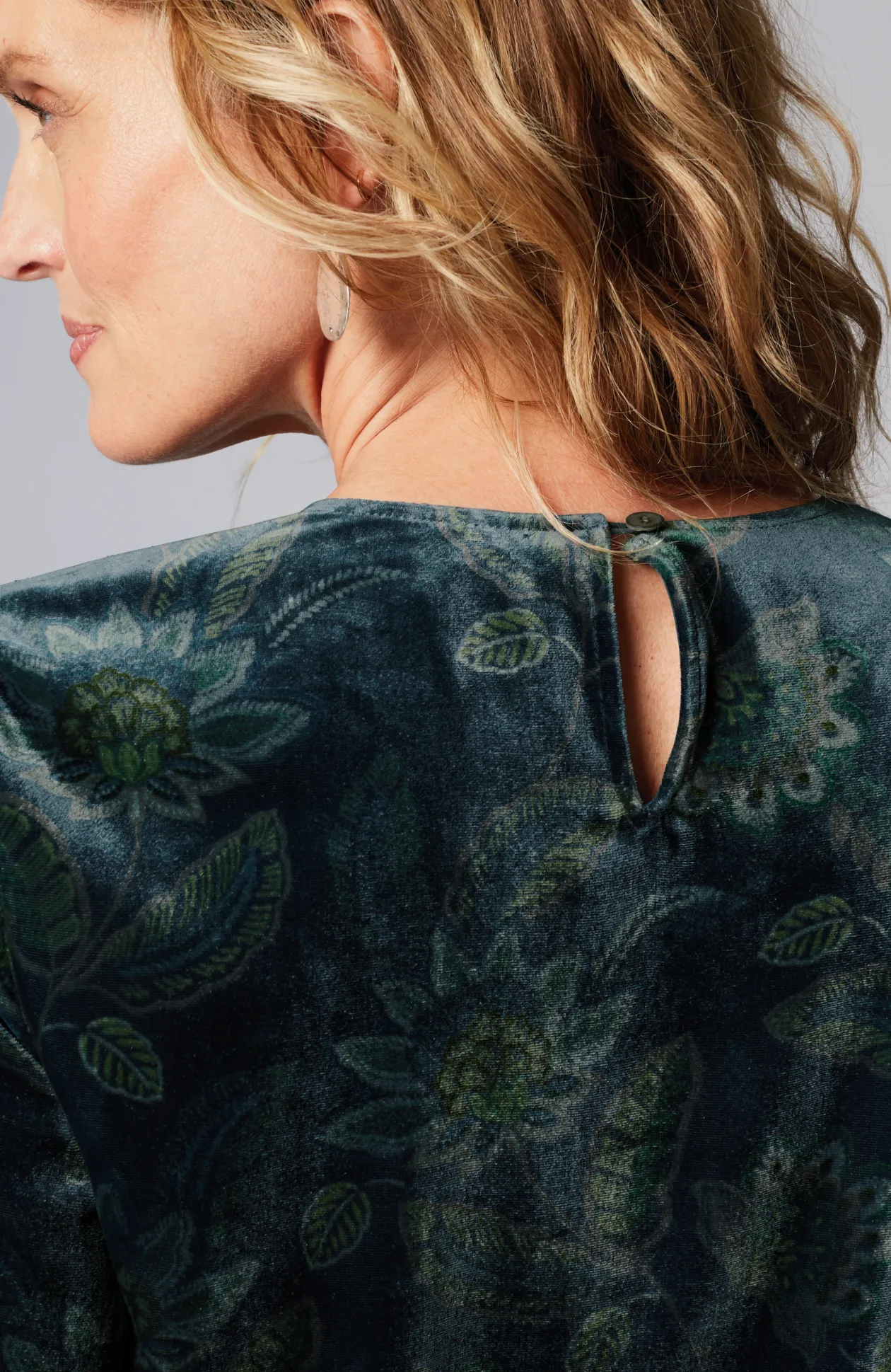 Printed-Velvet Top