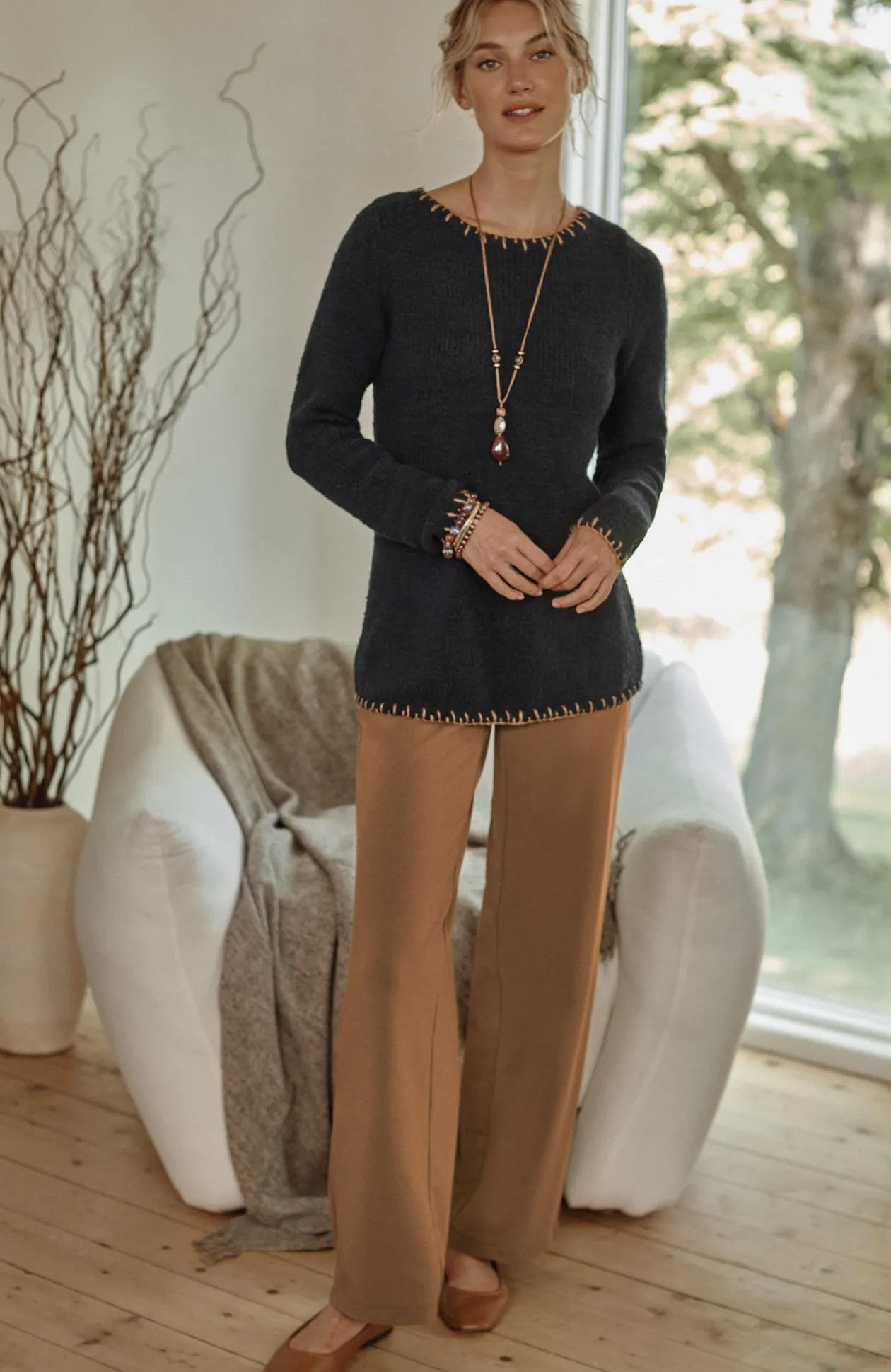 Pure Jill Affinity Pull-On Wide-Leg Pants