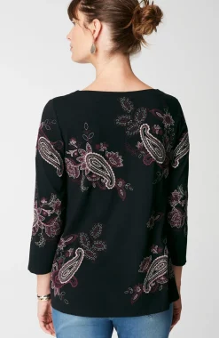 Pure Jill Allover Embroidered Top