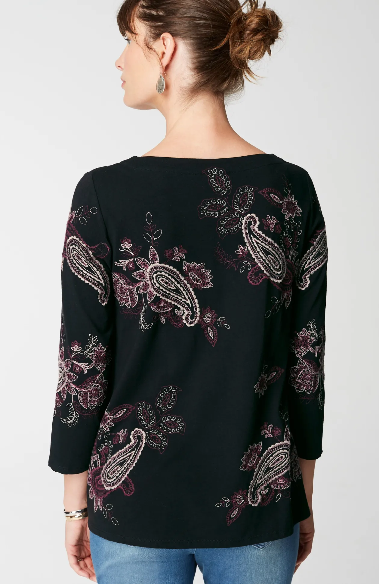 Pure Jill Allover Embroidered Top