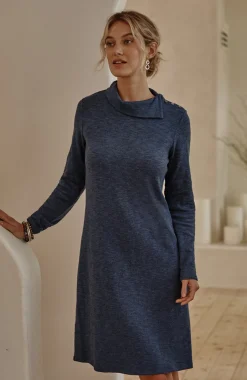 Pure Jill Asymmetrical Cowl-Neck Dress